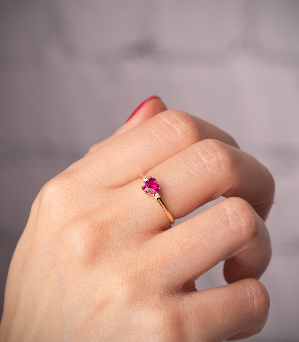Anillo Tresillo Love Oro 18K - Imagen 2