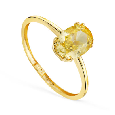 Solitario Oval Ice Yellow Oro 18K