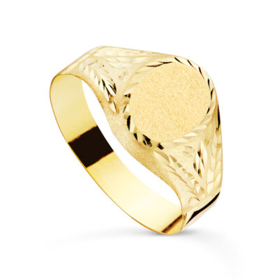 Sello Laurel Ovalado Oro 18K