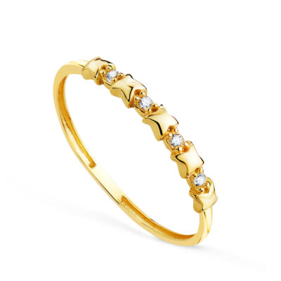 Anillo Media Alianza Estrellas Oro 18K