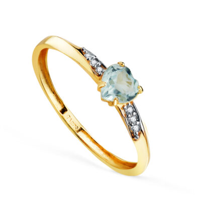 Anillo Love Topacio Azul Oro 18K