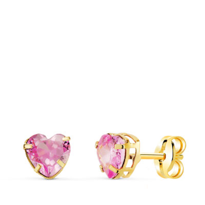 Pendientes Rose Heart Oro Amarillo 18K