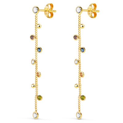 Pendientes Chaton Rainbow Large Oro Amarillo 18K