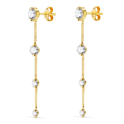 Pendientes Shiny Chain Oro Amarillo 18K
