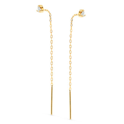 Pendientes Shine Chain Oro Amarillo 18K