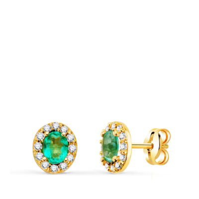 Pendientes Green Rose Oro Amarillo 18K