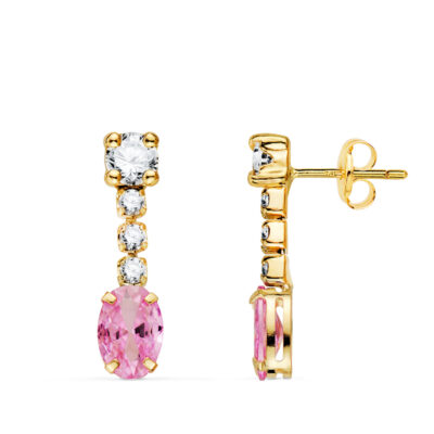 Pendientes Oval Light Rose Oro Amarillo 18K