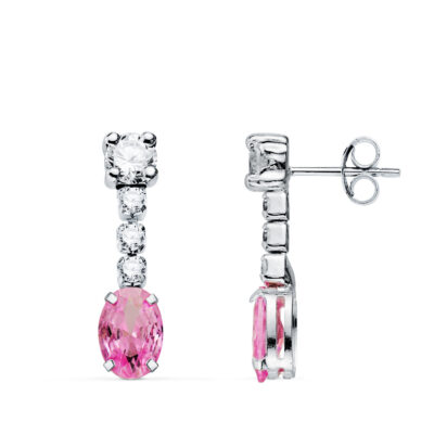Pendientes Oval Light Rose Oro Blanco 18K