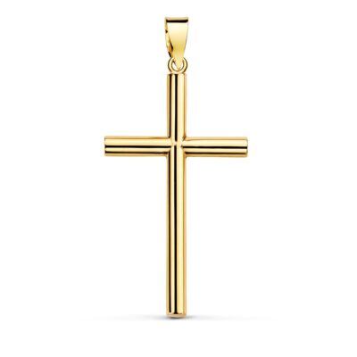 Cruz Tubo Oro 18K