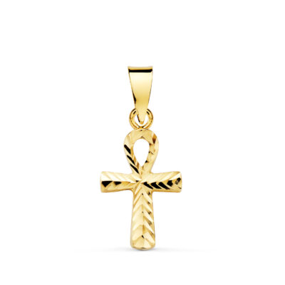 Cruz de la Vida Tallada Oro 18K