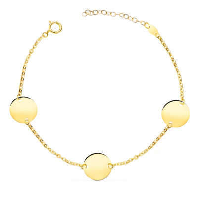 Pulsera Triple Circle Oro Amarillo 18K