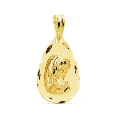 Medalla Virgen Niña Gota 18K