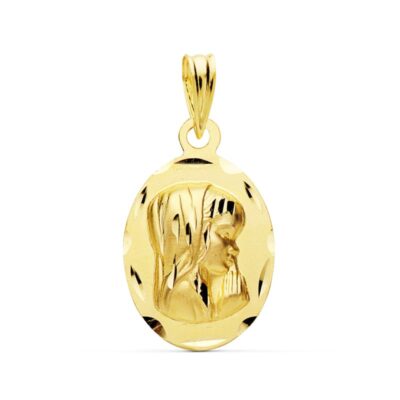 Medalla Virgen Niña Oval 18K