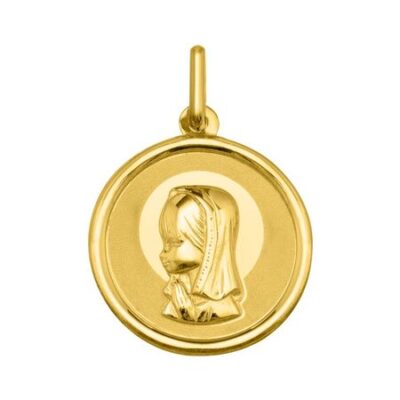 Medalla Virgen Niña Bisel 18K
