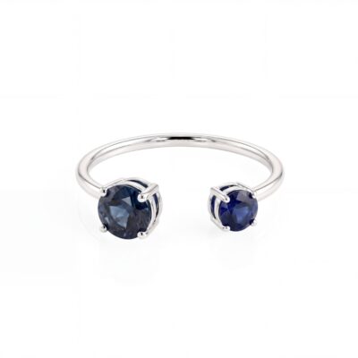 Sortija Duo Zafiro Oro Blanco 18K