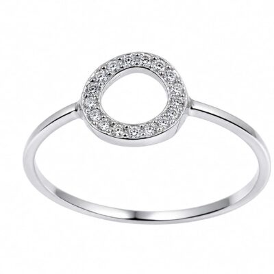 Sortija Circle Diamantes Oro Blanco 18K