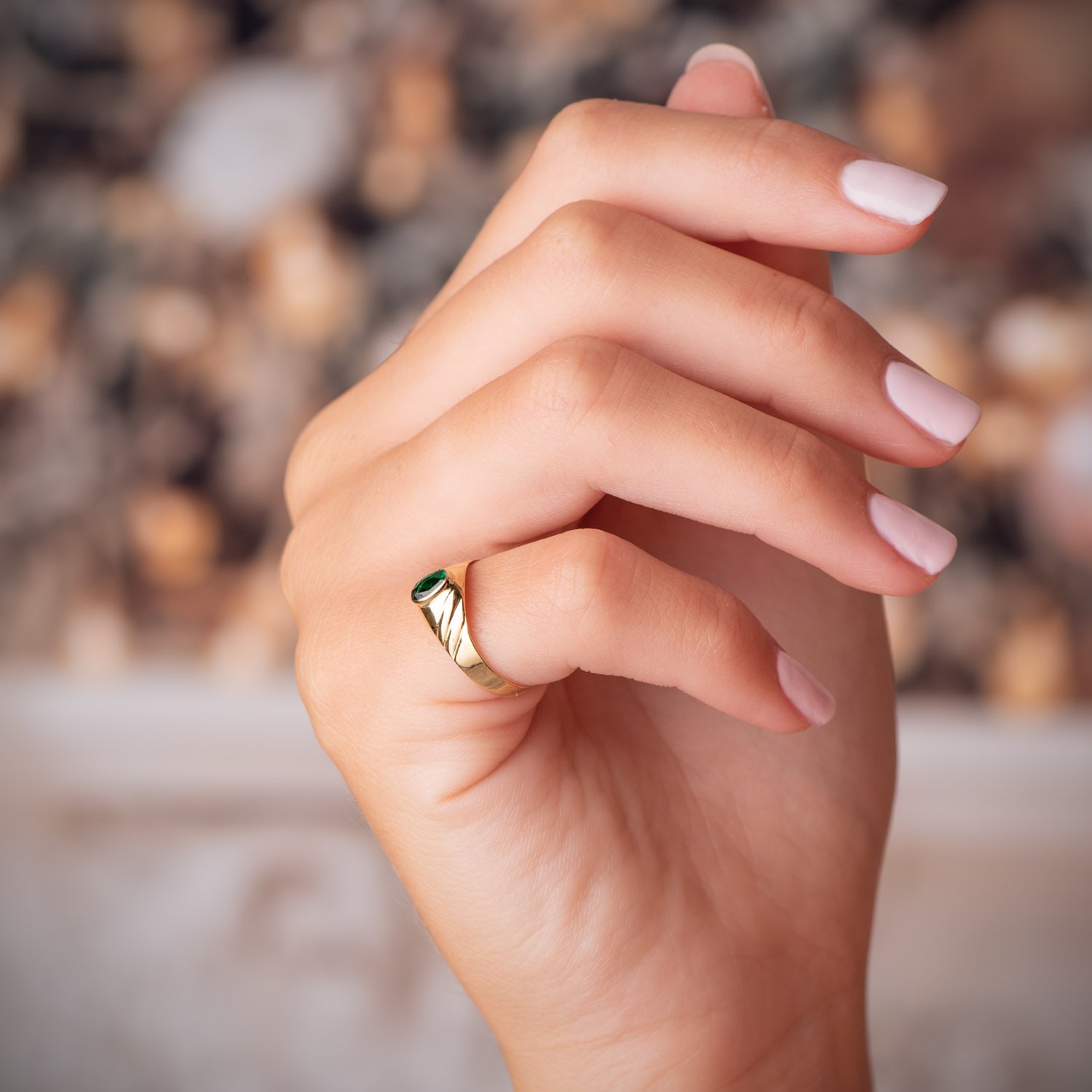 Sello Green Oval Oro 18K - Imagen 2