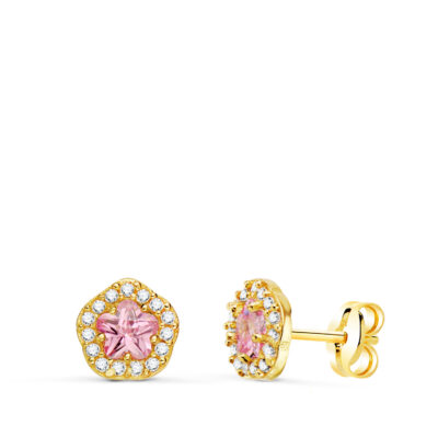 Pendientes Rose Star Oro Amarillo 18K