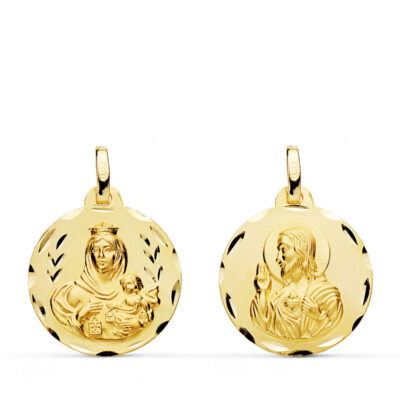 Escapulario Mate Labrado Oro 18K