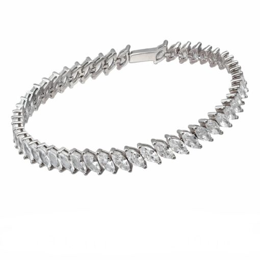 Pulsera Riviere White Marquesa Plata