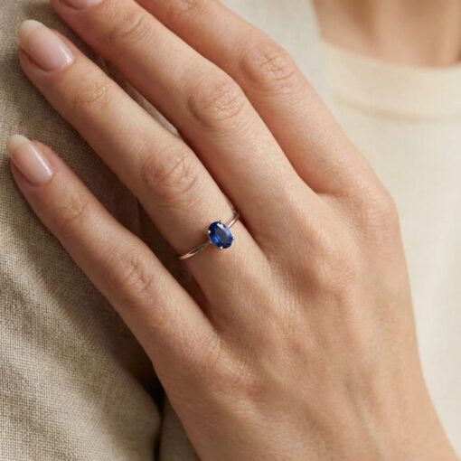 Anillo Dayma Zafiro Oro 18K - Imagen 2