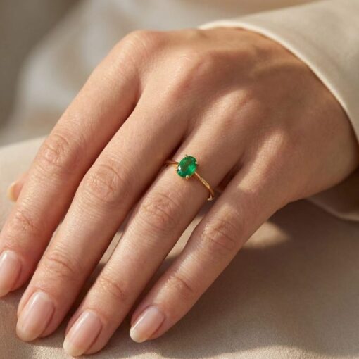 Anillo Dayma Esmeralda Oro 18K - Imagen 3