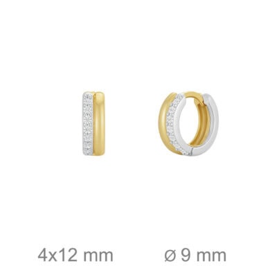 Aros Double Line Plata Bicolor