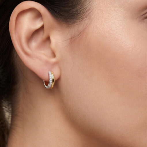 Aros Double Line Plata Bicolor - Imagen 3