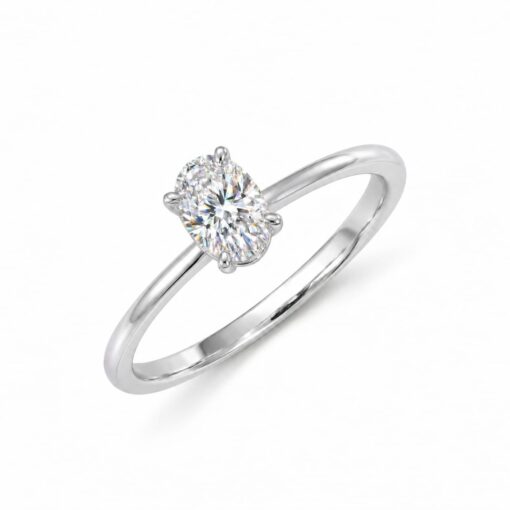 Solitario Oval Aithy Diamante 0,31ct F-VS IGI Oro Blanco 18K