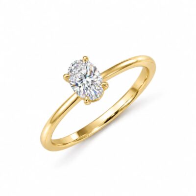 Solitario Oval Aithy Diamante 0,30ct F-SI IGI Oro Amarillo 18K