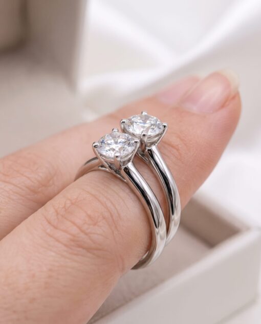 Anillo Fryda Diamante 0,61ct F-SI IGI Oro Blanco 18K - Imagen 2