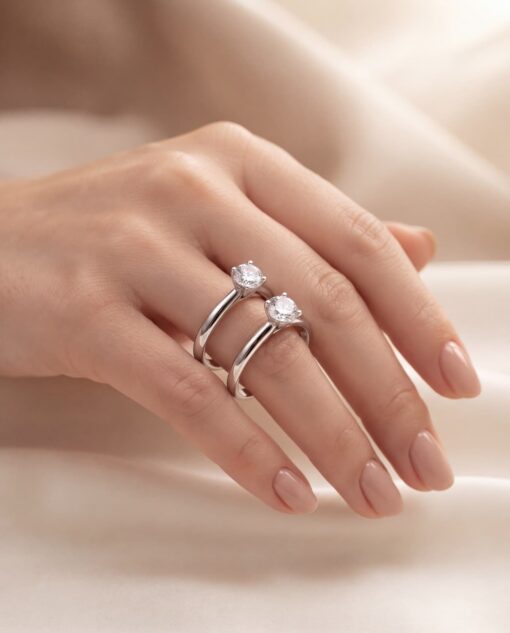 Anillo Fryda Diamante 0,61ct F-SI IGI Oro Blanco 18K - Imagen 4