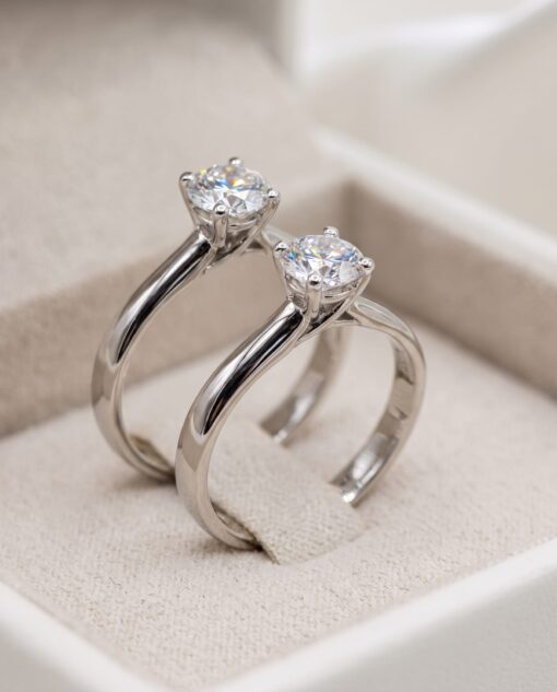 Anillo Fryda Diamante 0,61ct F-SI IGI Oro Blanco 18K - Imagen 5