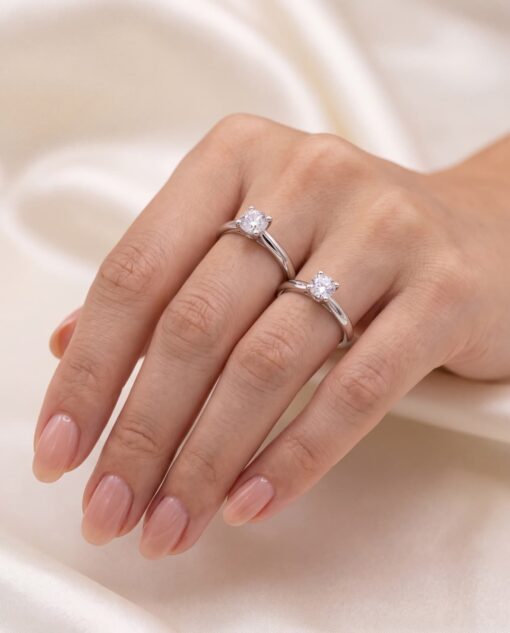 Anillo Vélisse Diamante 0,50ct D-VVS IGI Oro Blanco 18K - Imagen 4