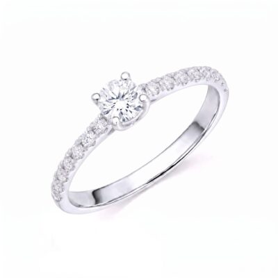 Anillo Mini Venecia Diamantes 0,38ct DF-VVS IGI Oro Blanco 18K
