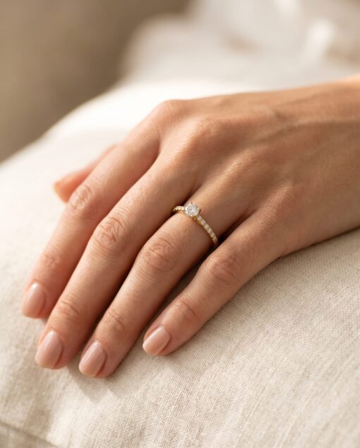 Anillo Mini Venecia Diamantes 0,38ct DF-SI IGI Oro 18K - Imagen 2