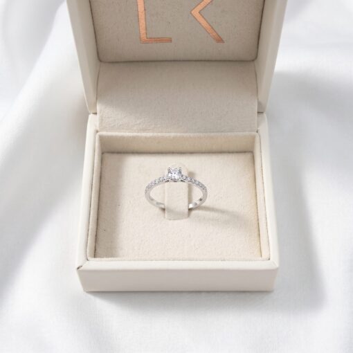 Anillo Mini Venecia Diamantes 0,38ct DF-VVS IGI Oro Blanco 18K - Imagen 4