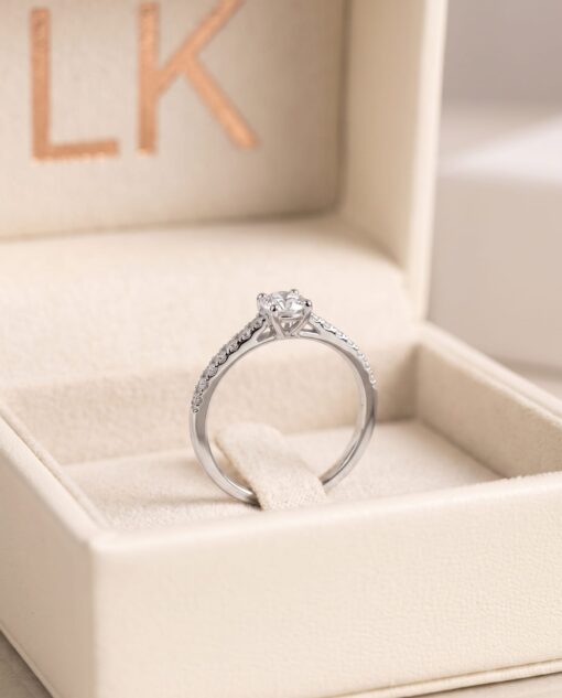Anillo Mini Venecia Diamantes 0,38ct DF-VVS IGI Oro Blanco 18K - Imagen 2