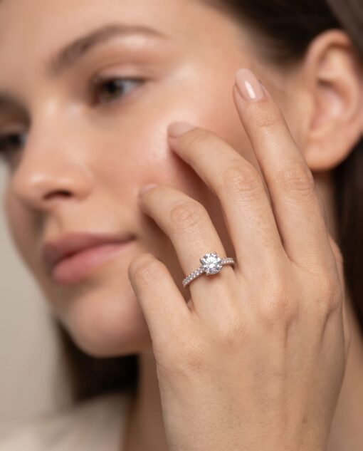 Anillo Venecia Diamantes 1,38ct DF-VVS IGI Oro Blanco 18K - Imagen 2