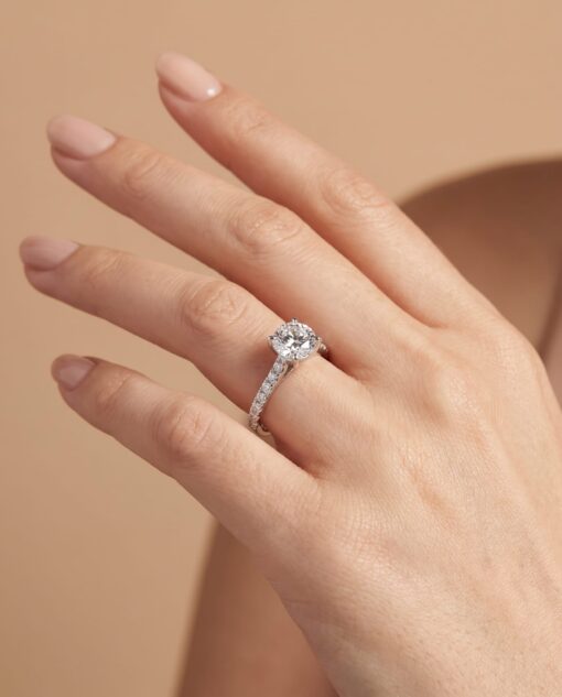 Anillo Venecia Diamantes 1,38ct DF-VVS IGI Oro Blanco 18K - Imagen 6