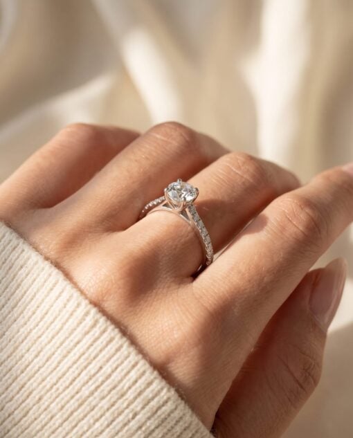Anillo Venecia Diamantes 1,38ct DF-VVS IGI Oro Blanco 18K - Imagen 4