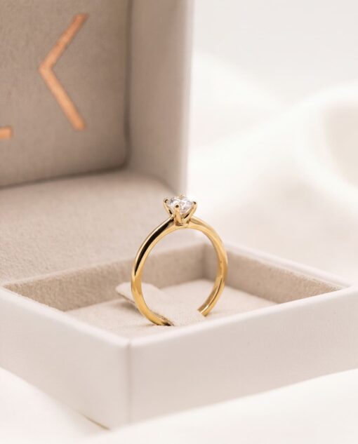 Solitario Gacelle Diamante 0,30ct F-SI Oro 18K - Imagen 4