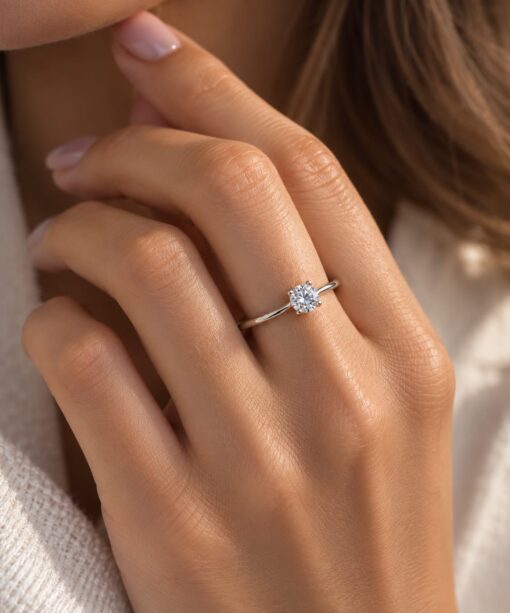 Solitario Gacelle Diamante 0,30ct F-VS1 IGI Oro Blanco 18K - Imagen 2